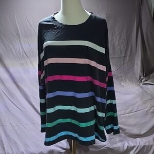 Cabana by Crown & Ivy Striped Long Sleeve Top